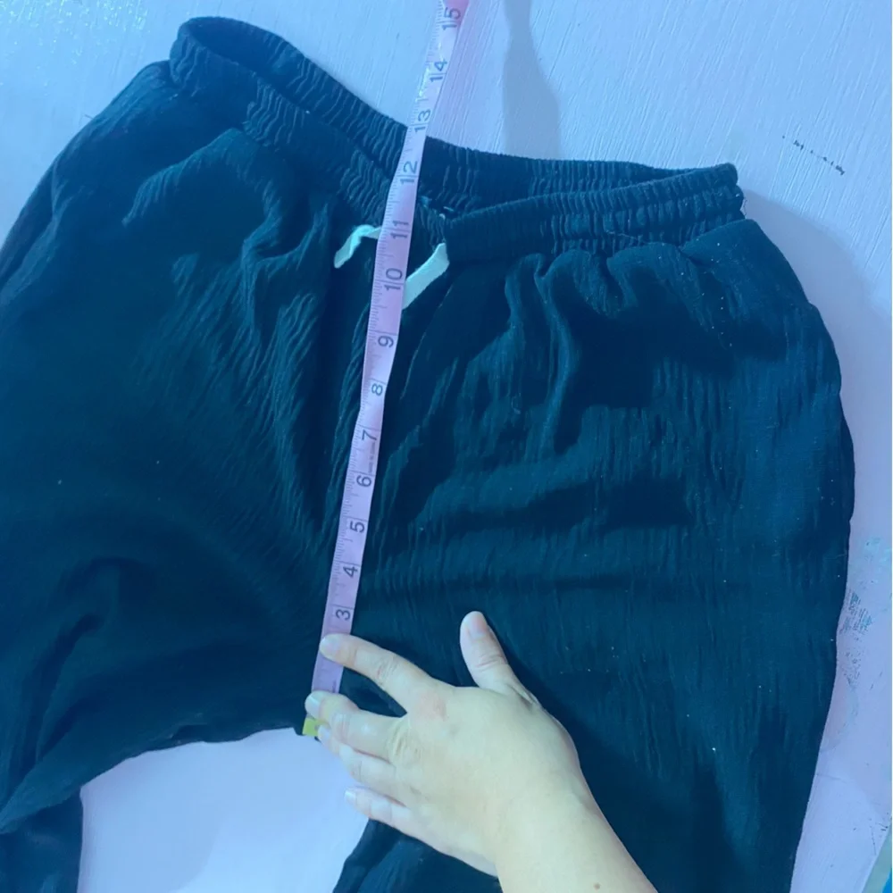 Zara Joggers Breezy Lightweight Drawstring Textured Women’s Small Solid Black